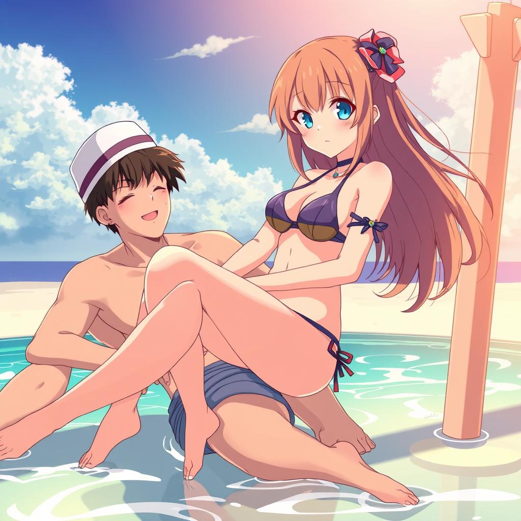 Download Anime Bikini Girl Sitting