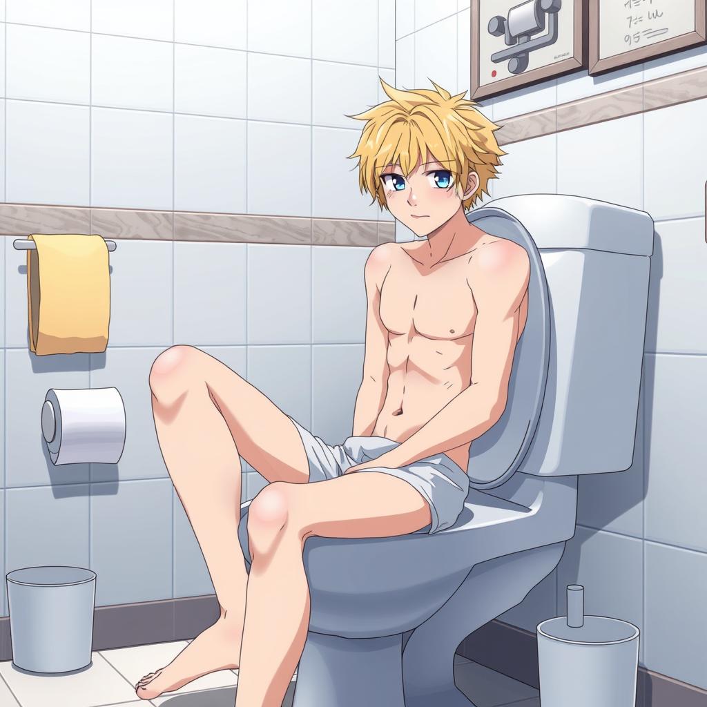 Download Anime Blonde Guy Sitting