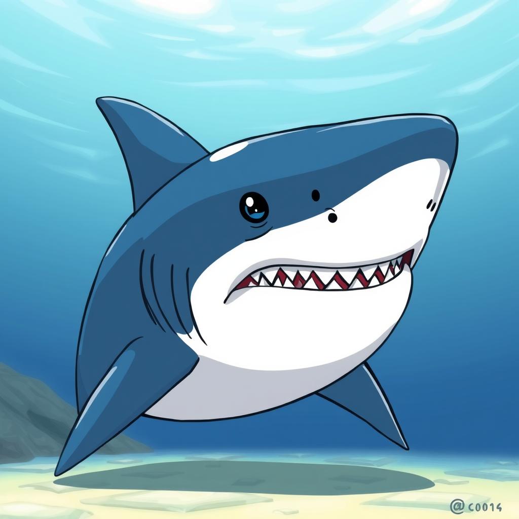 Download Anime Blue Shark Head