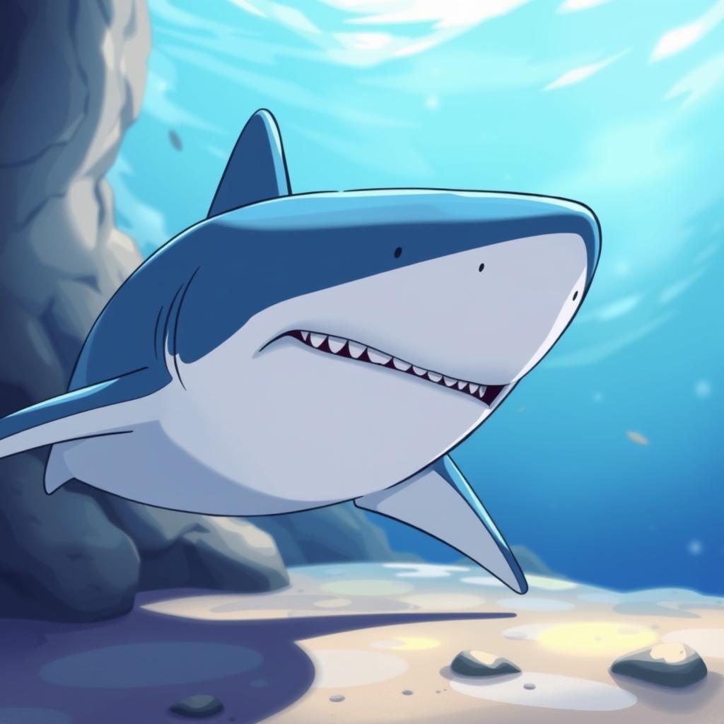 Download Anime Blue Shark Looking