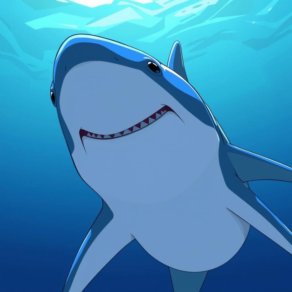 Download Anime Blue Shark Looking