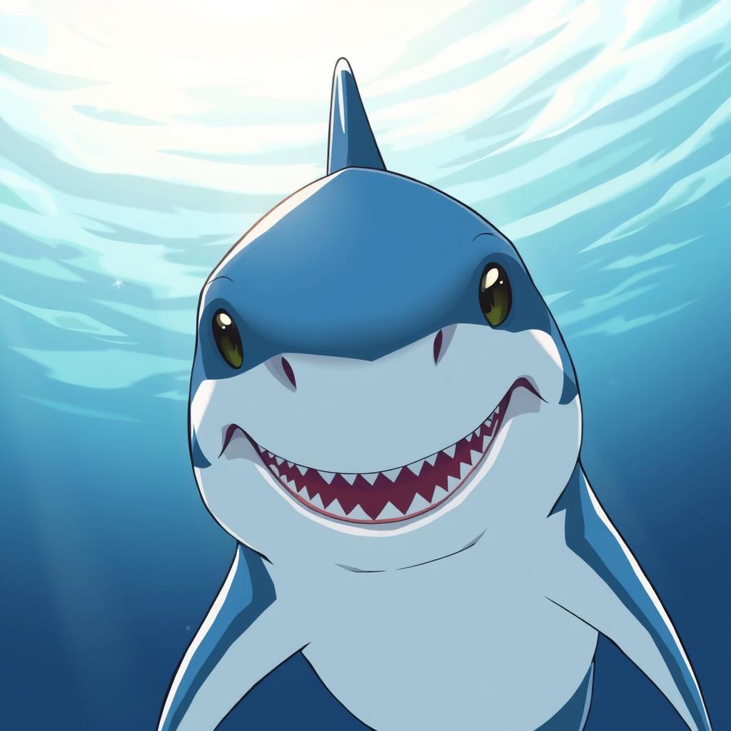 Download Anime Blue Shark Looking