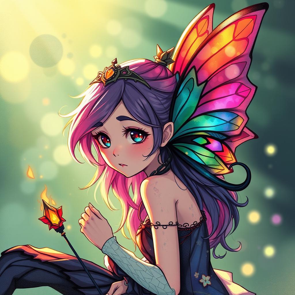 Download Anime Colorful Ink Fairy