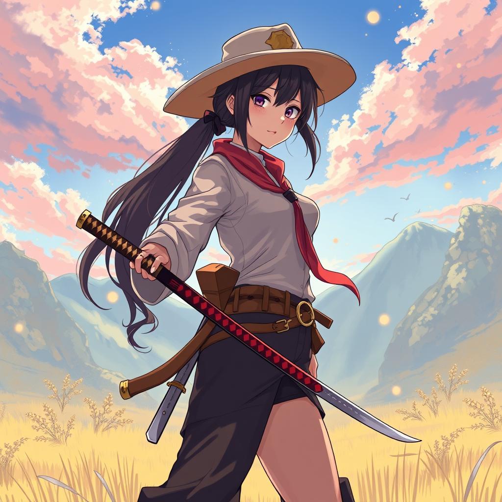 Download Anime Cowgirl With Katana