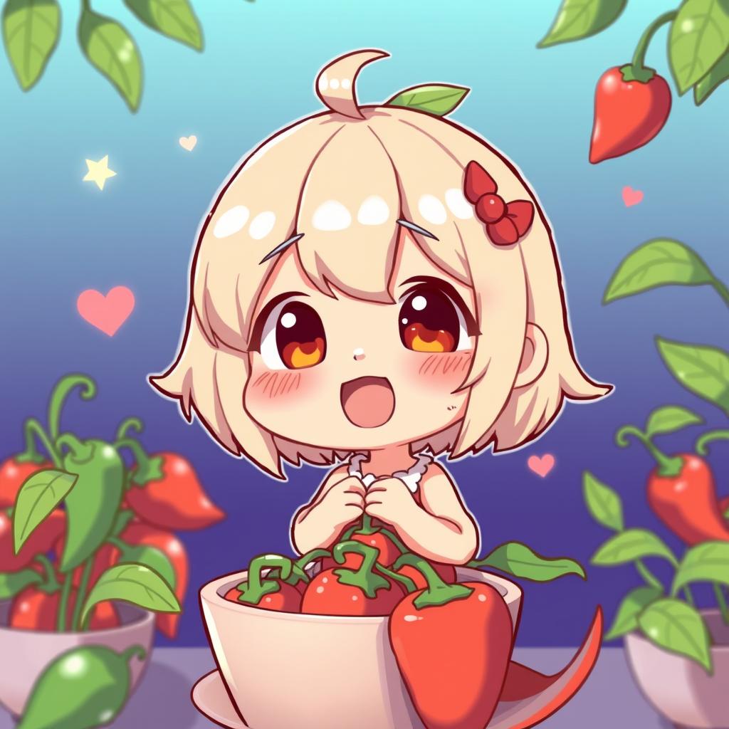 Download Anime Cute Chiles Peppers