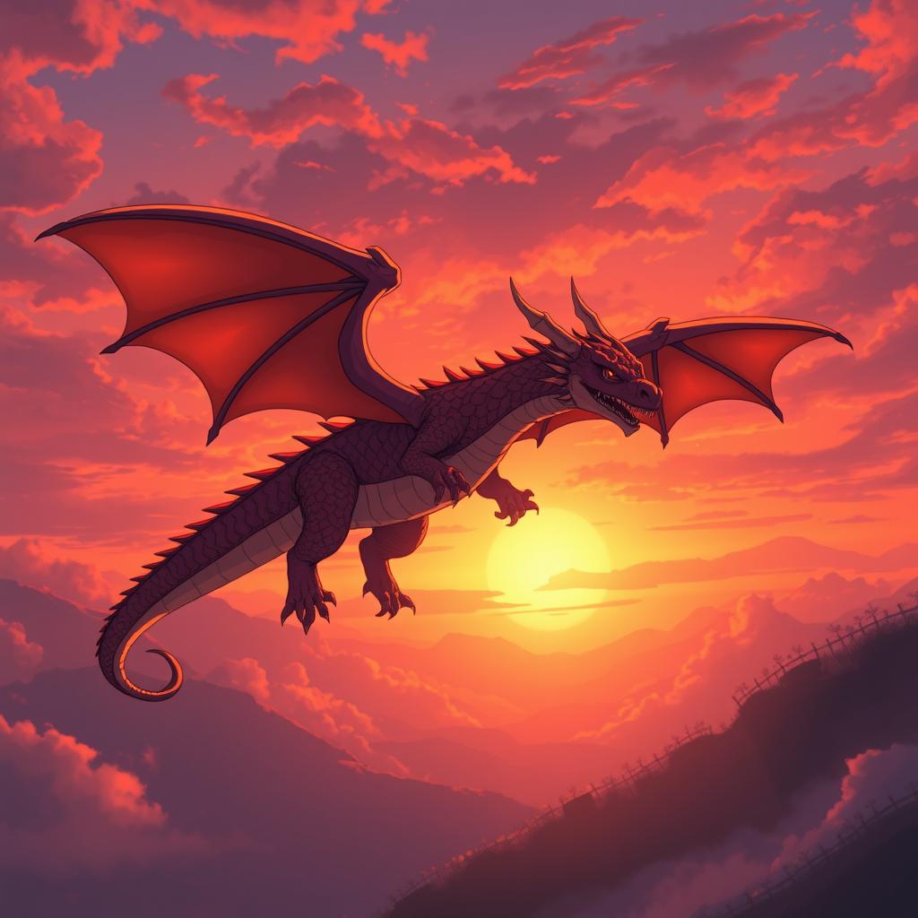 Download Anime Dragon Flying In