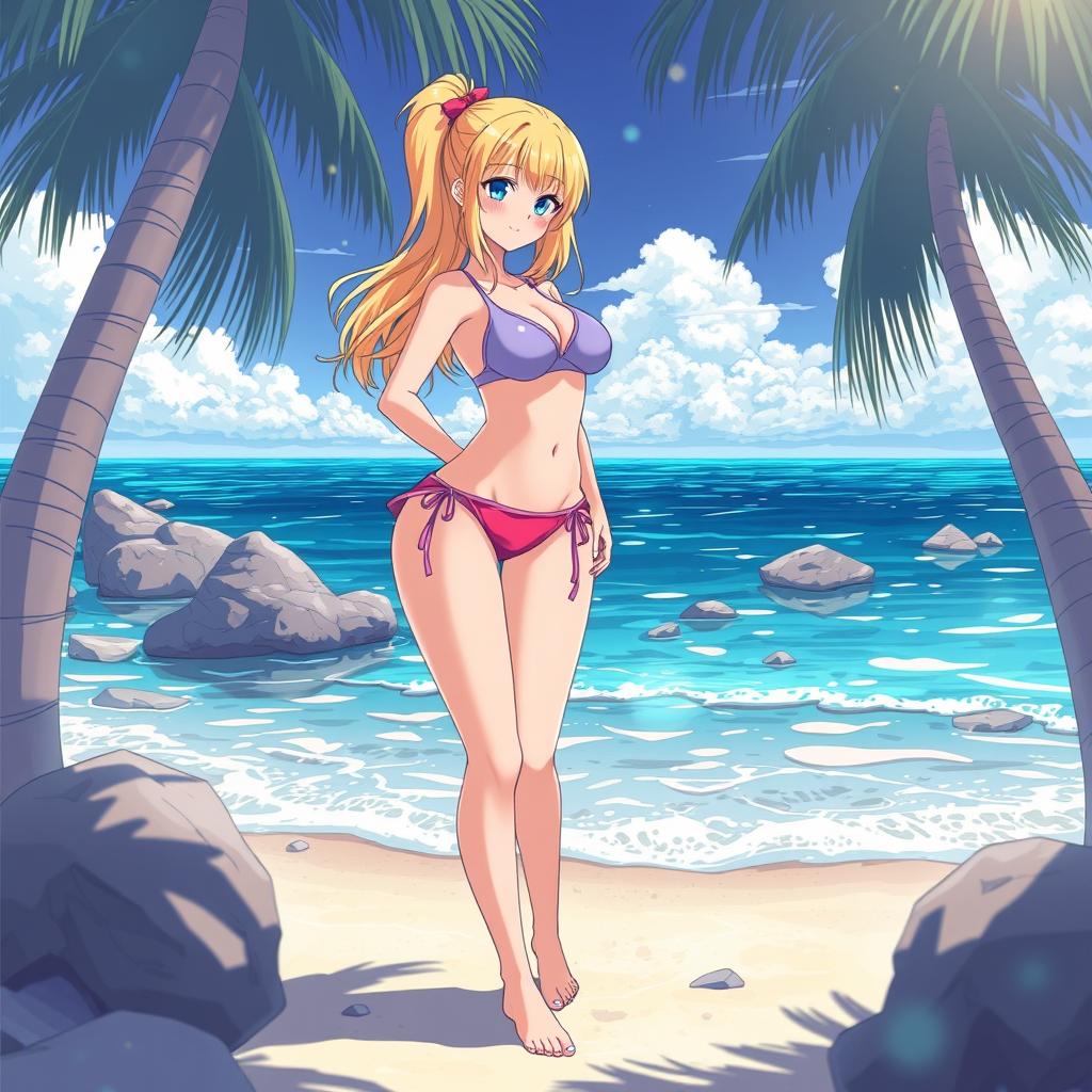 Download Anime Girl Bikini Blonde