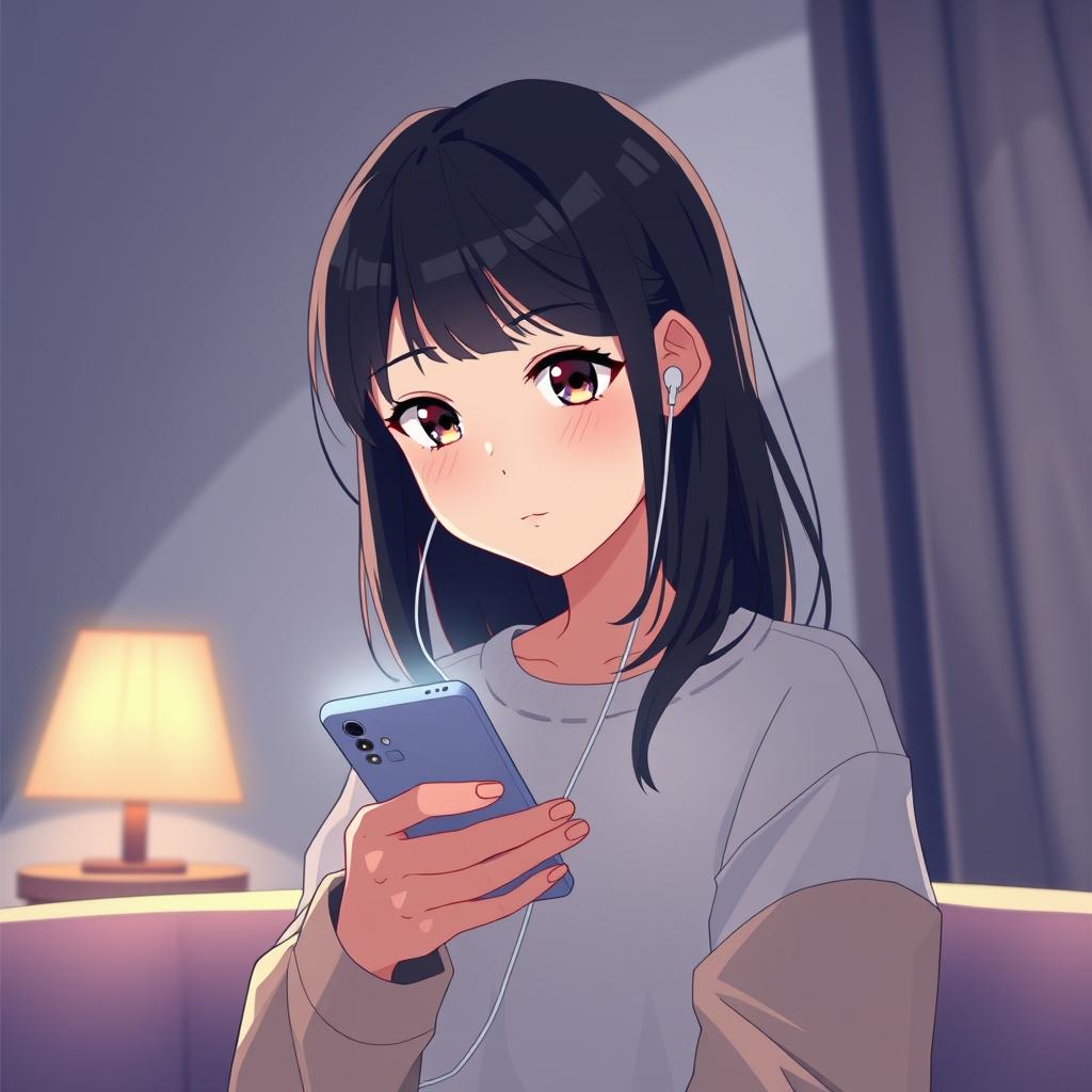 Download Anime Girl Texting On