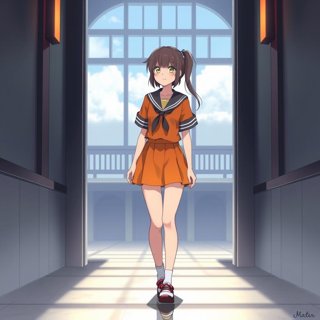 Download Anime Girl Wearing Orange