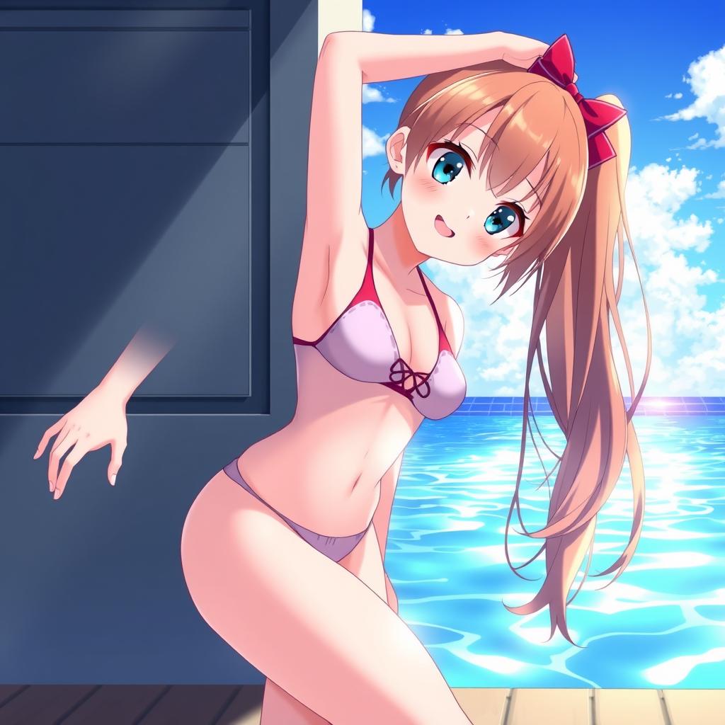 Download Anime Girl Wearing Swimsuit