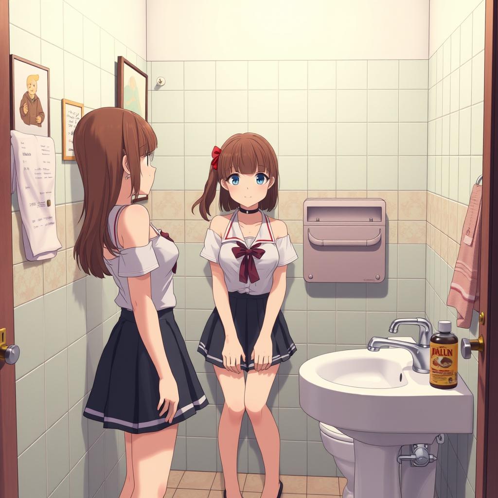 Download Anime Girls In Bathroom