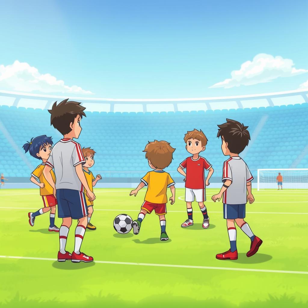 Download Anime Kids Playing Soccer