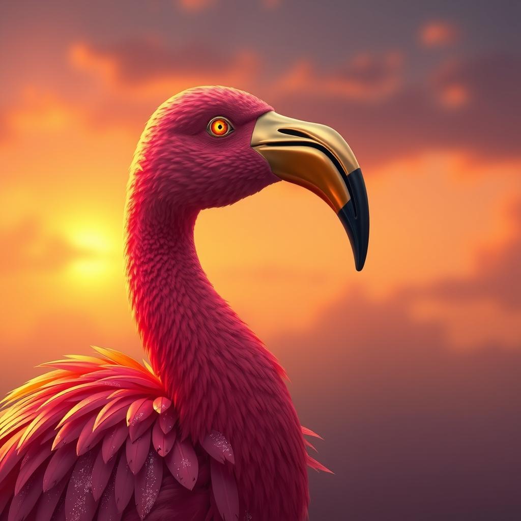 Download Anime Orange Purple Flamingo