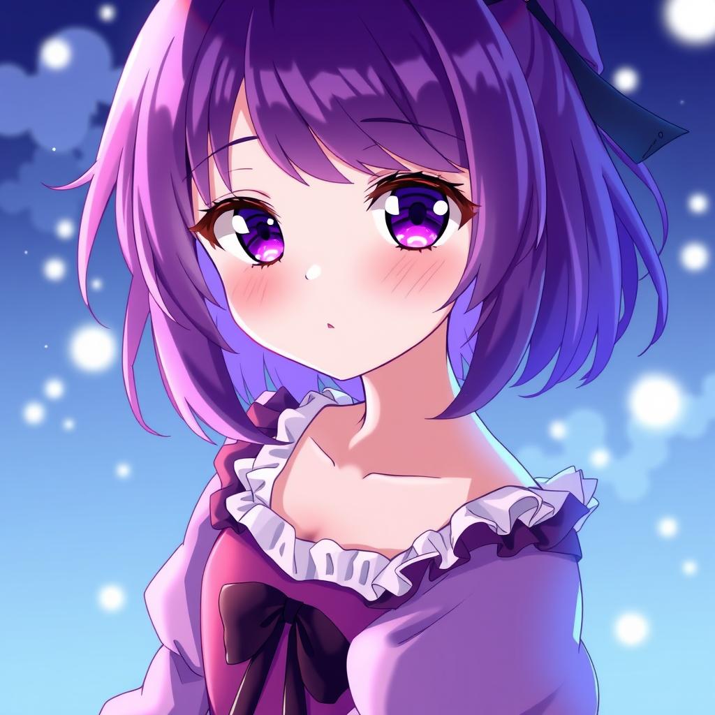 Download Anime Purple Hair Girl