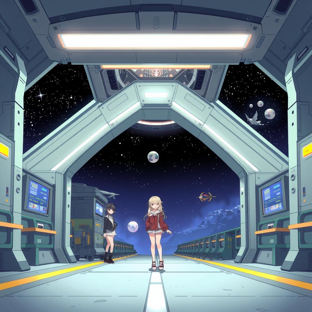 Download Anime Spaceport With Girls