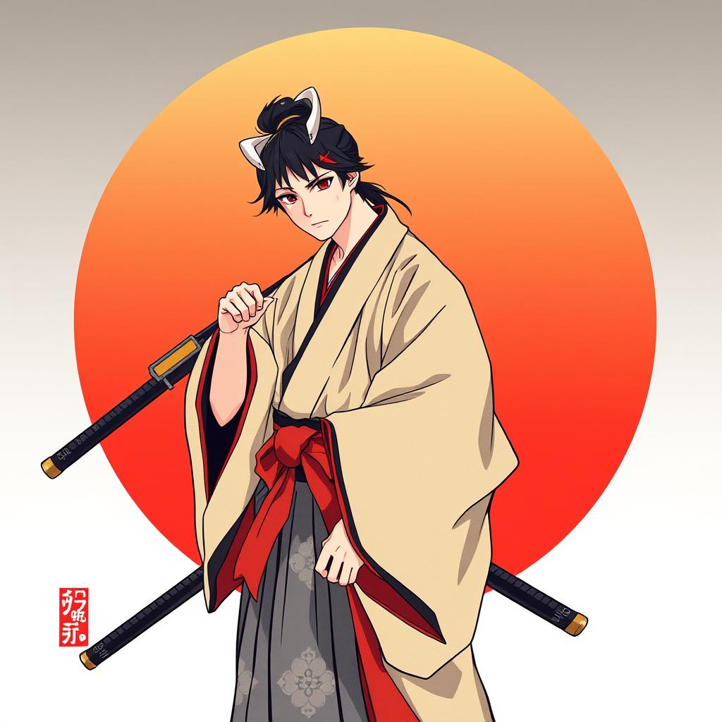 Download Anime Ukiyoe Style Samurai