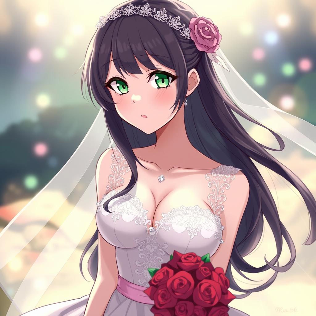 Download Anime Weddingdress Darkhair Girl