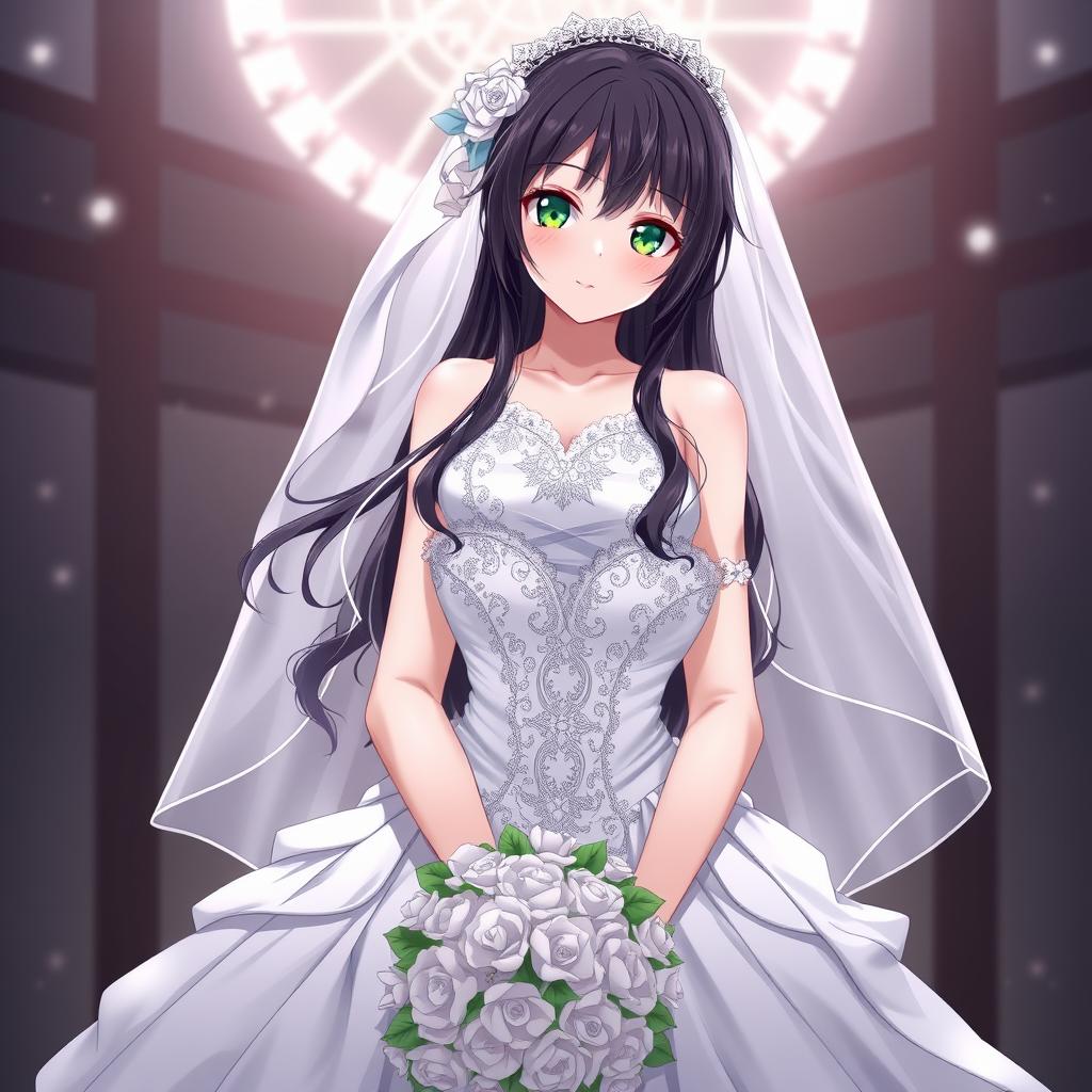 Download Anime Weddinggown Darkhair Girl