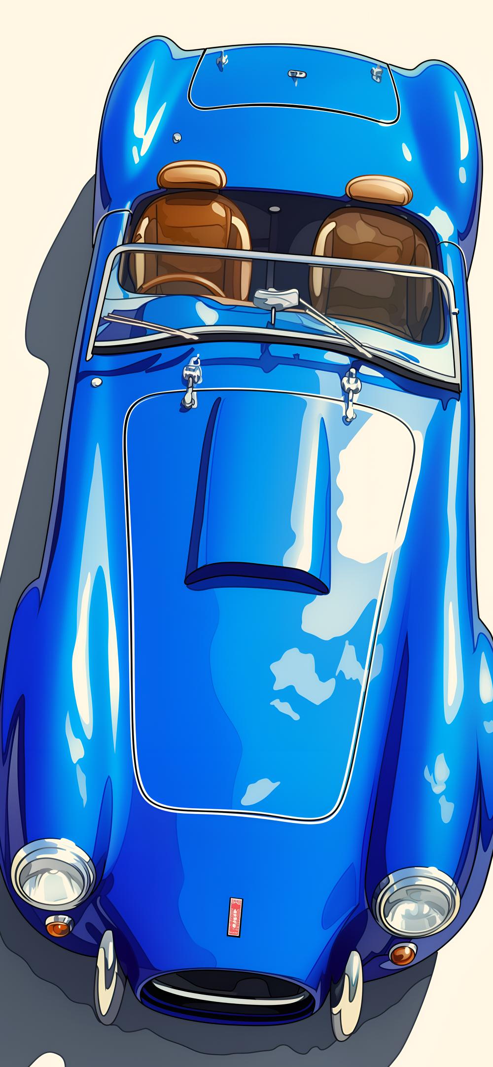 Download Vintage Blue Sport Car Aesthetic