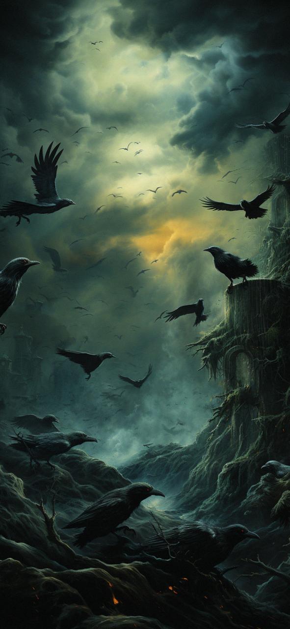 Download Flock Of Scary Ravens Dark Green