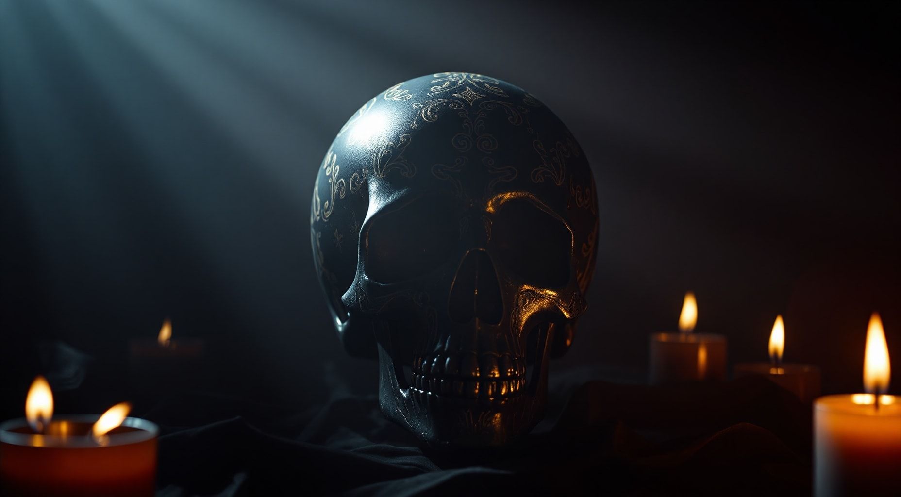 Download Black And Gold Skull