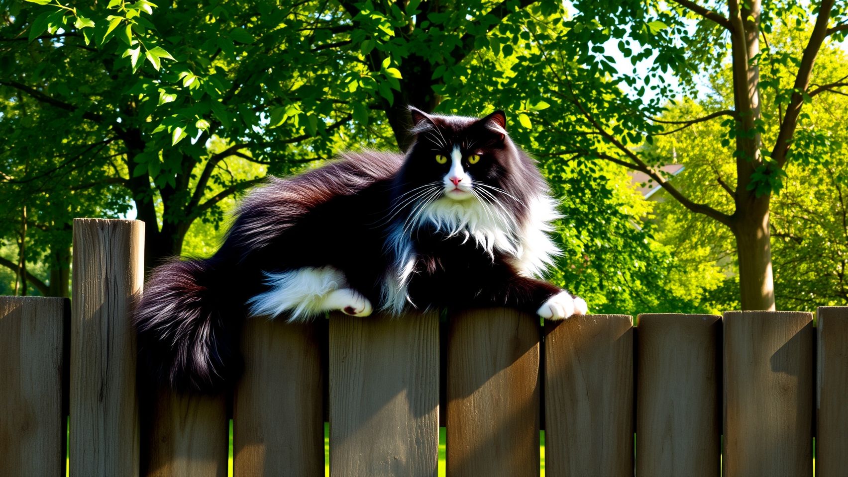 Download Black And White Colored Mane Coon