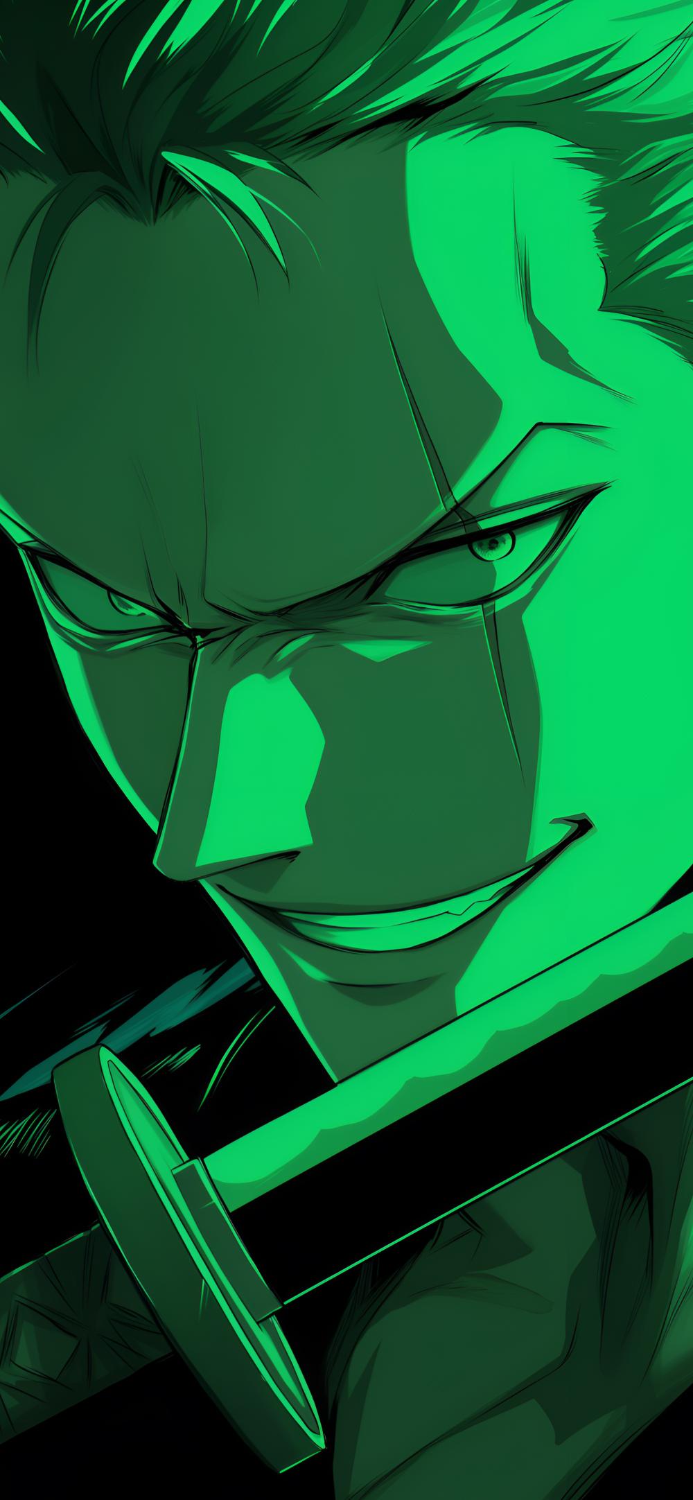 Download One Piece Zoro Glowing Green