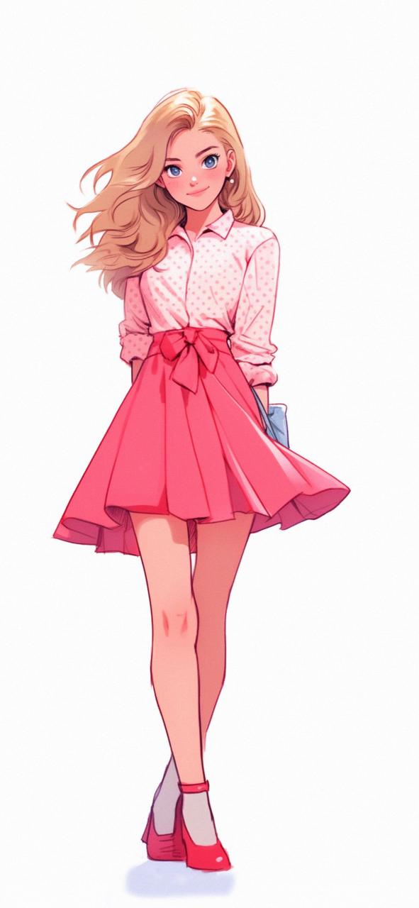 Download Preppy Girl Cartoon Art