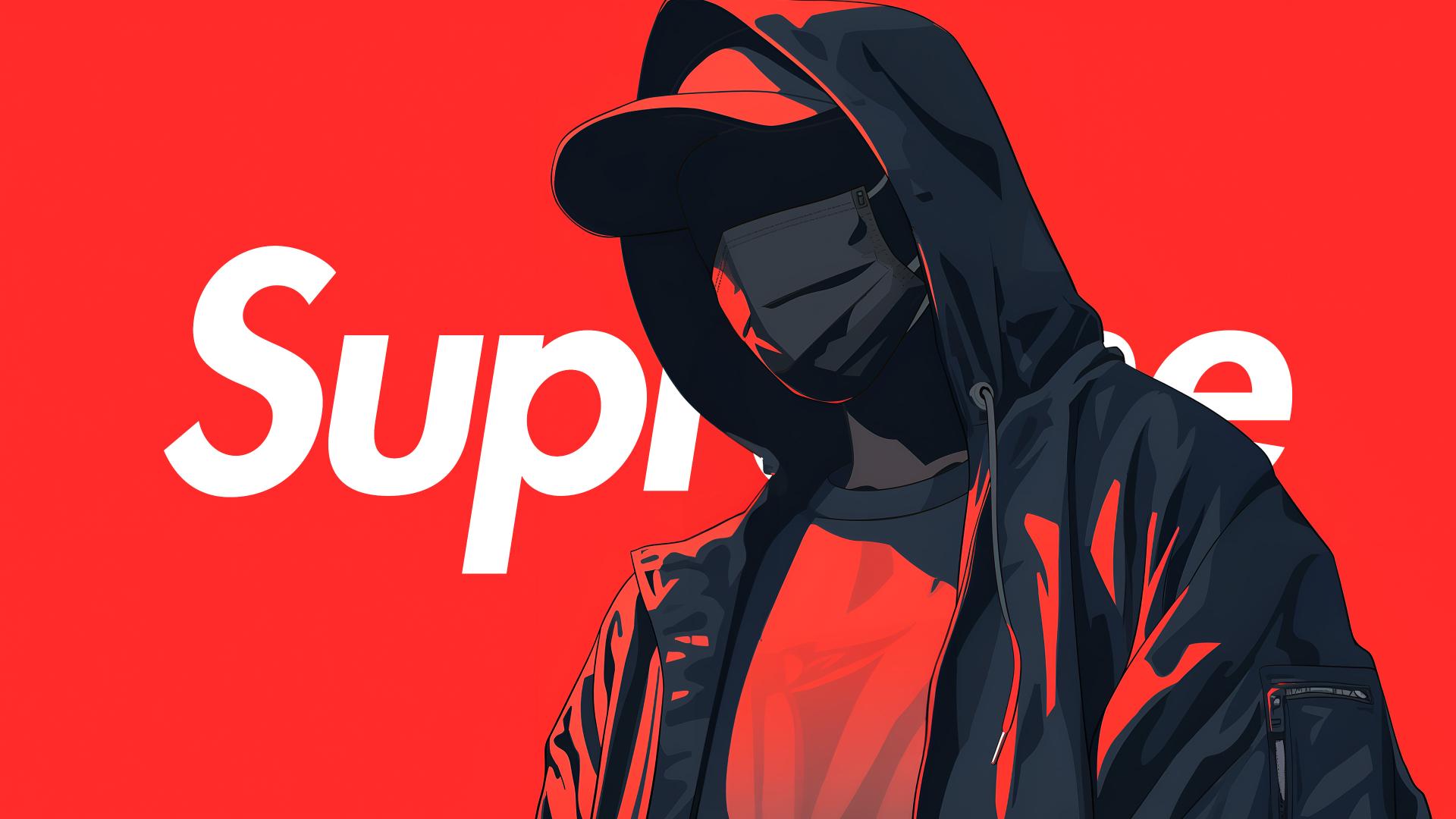 Download Supreme Dark Hoodie Fashion Wallpaper 4k