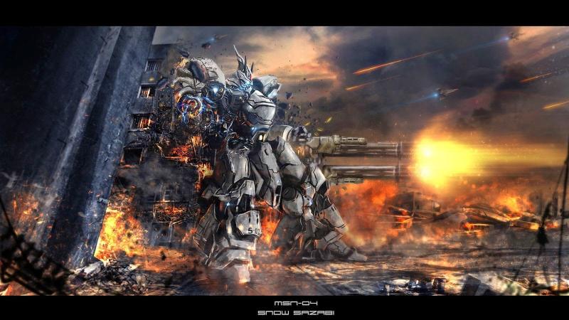 Download gray robot  Sazabi