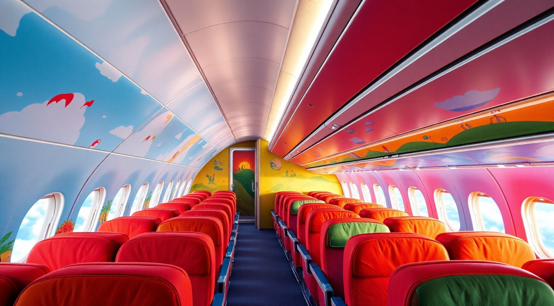 Download Colorful Airplane Interior