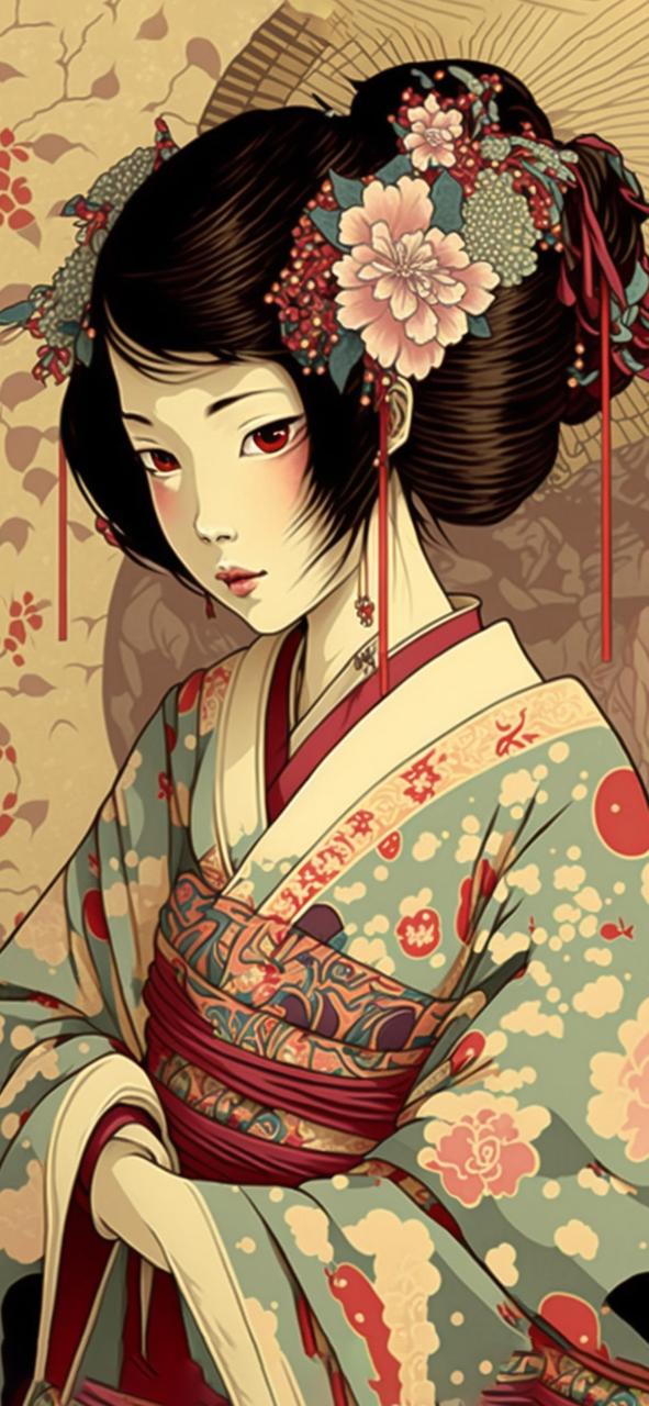 Download Girl In Kimono Art