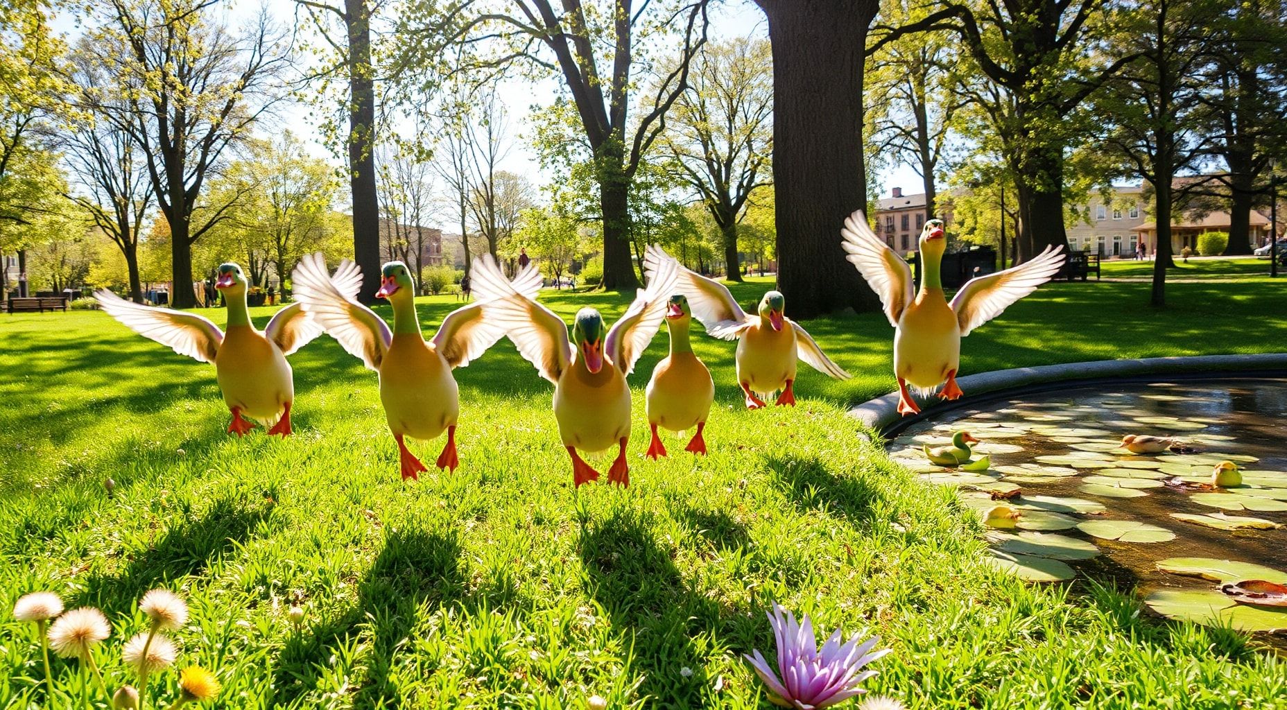 Download Ducks Jumping Around