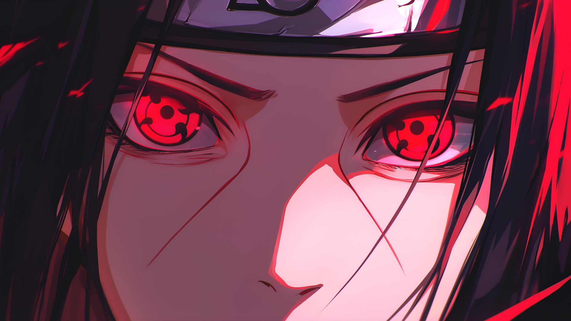 Download Itachi Uchiha Sharingan Face Closeup Desktop Wa