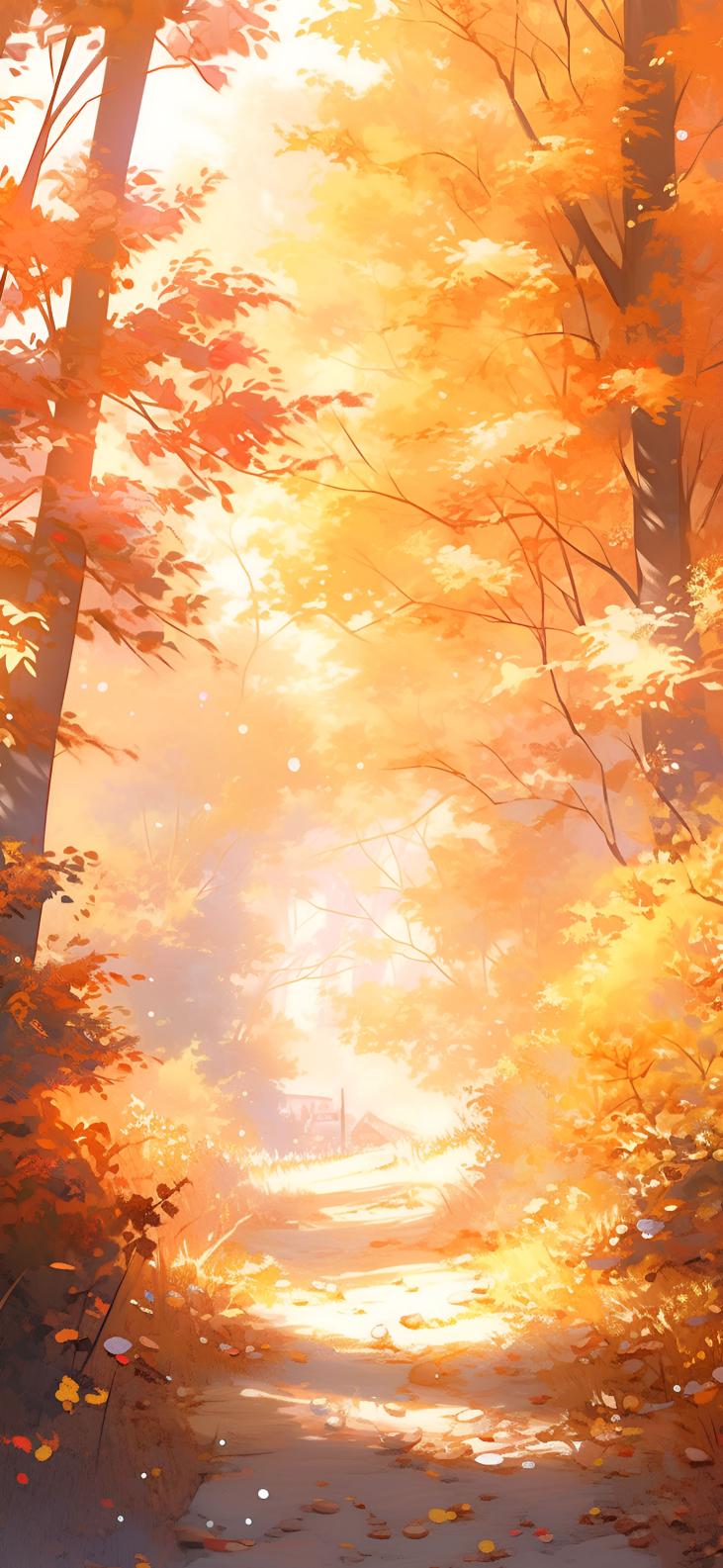 Download Sunny Autumn Forest Aesthetic