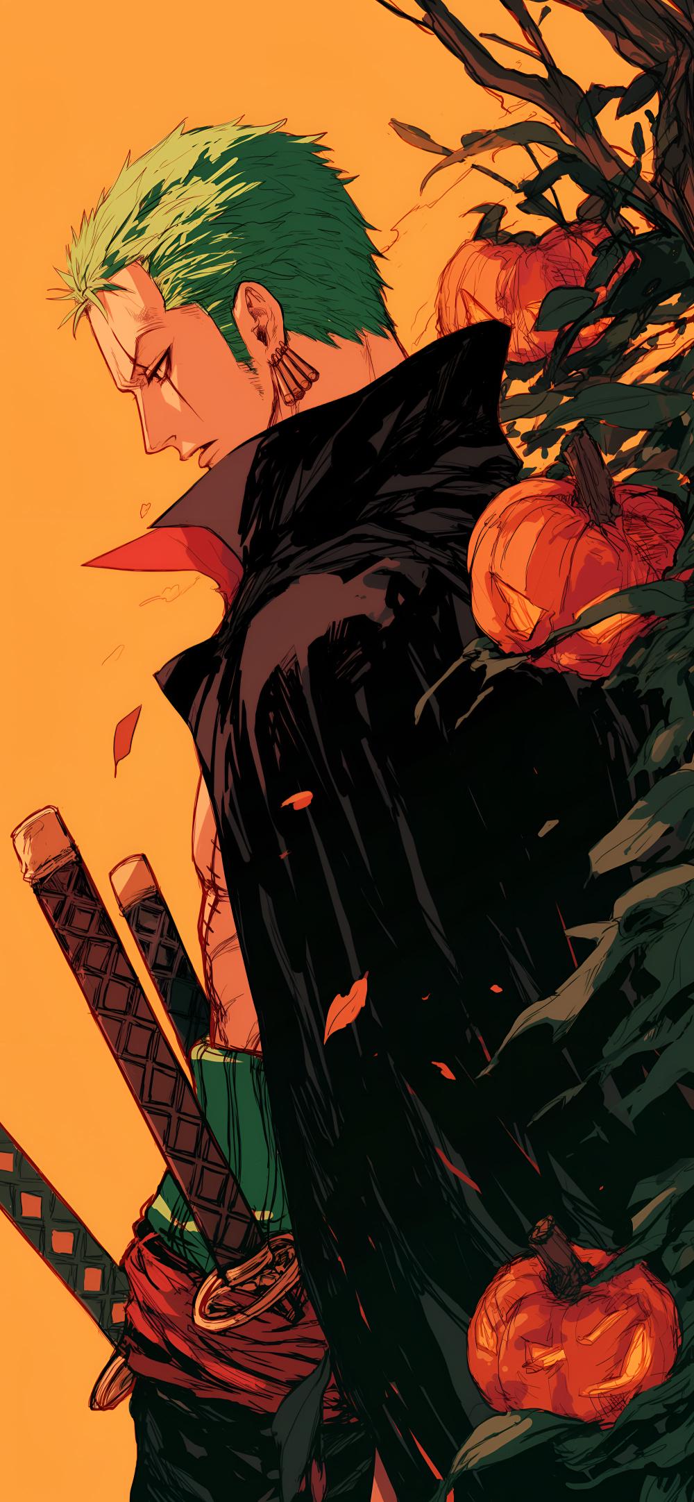 Download Zoro Amoung Pumpkins Halloween