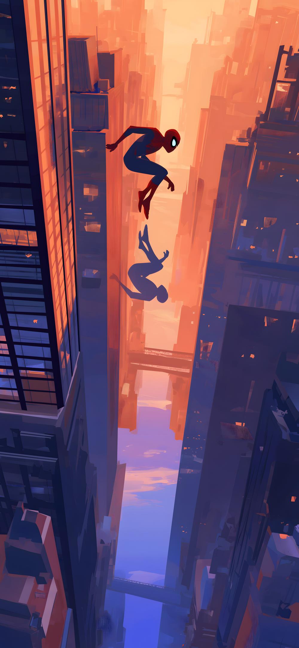 Download Spider Man Cityscape Reflection