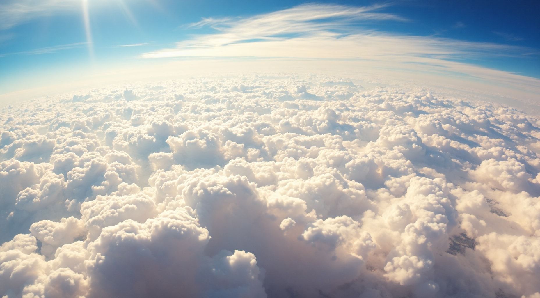 Download Fluffy White Clouds Airplane View Bright