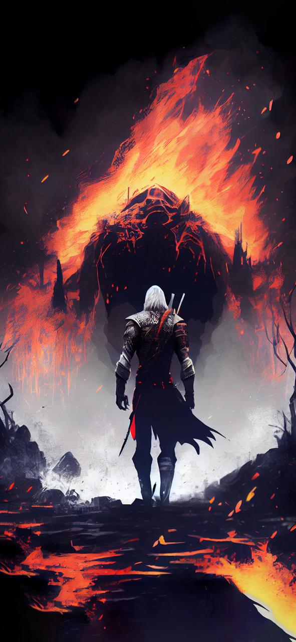 Download Witcher Geralt Flame