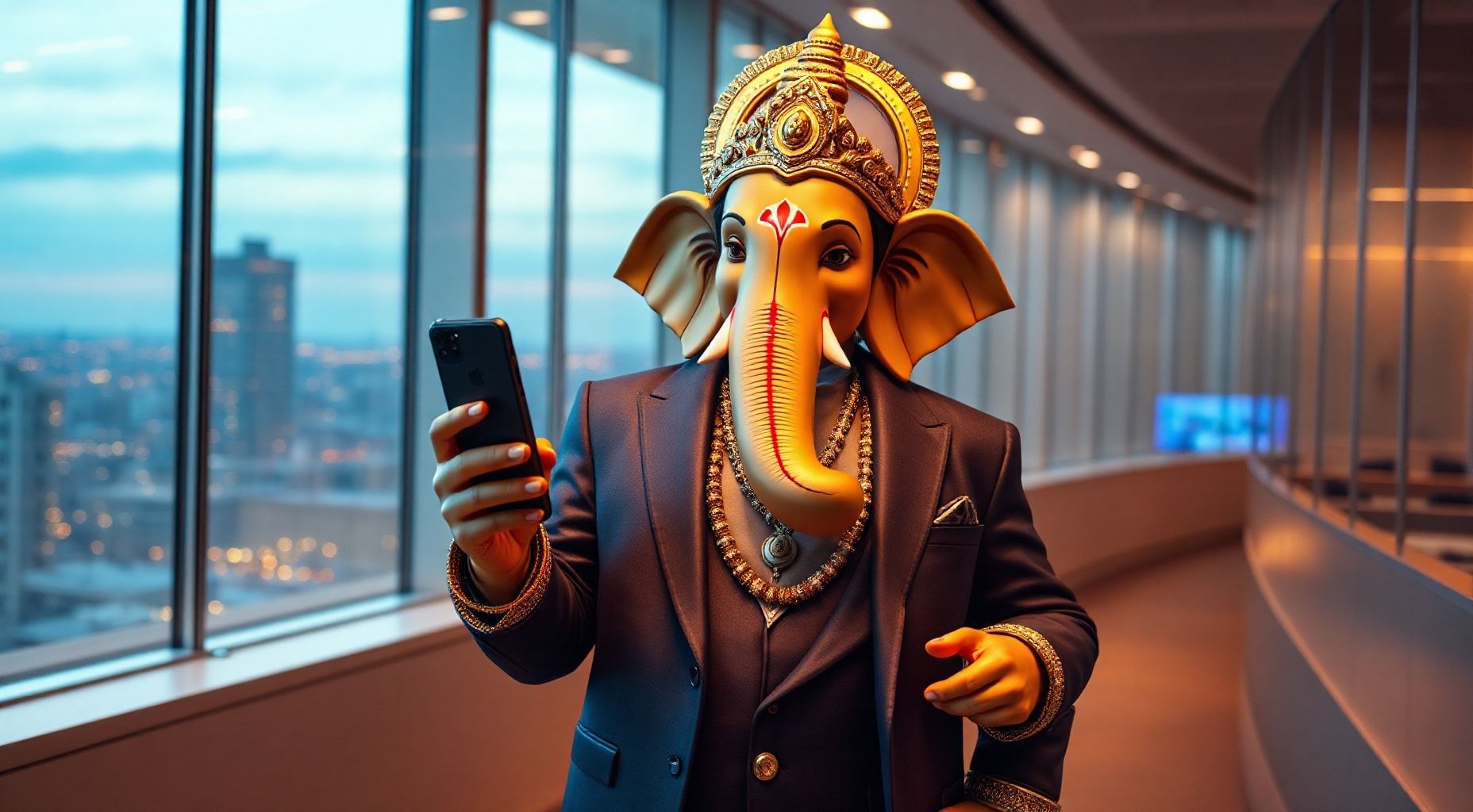 Download Ganesh In A Suit And Iphone