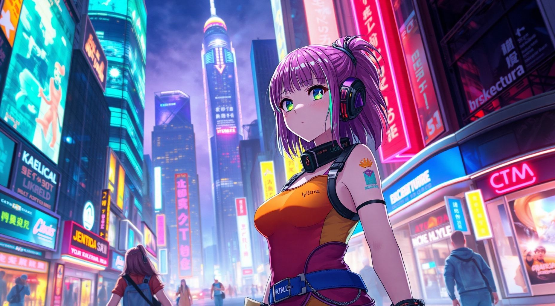 Download Garota De Anime Cyberpunk Em P