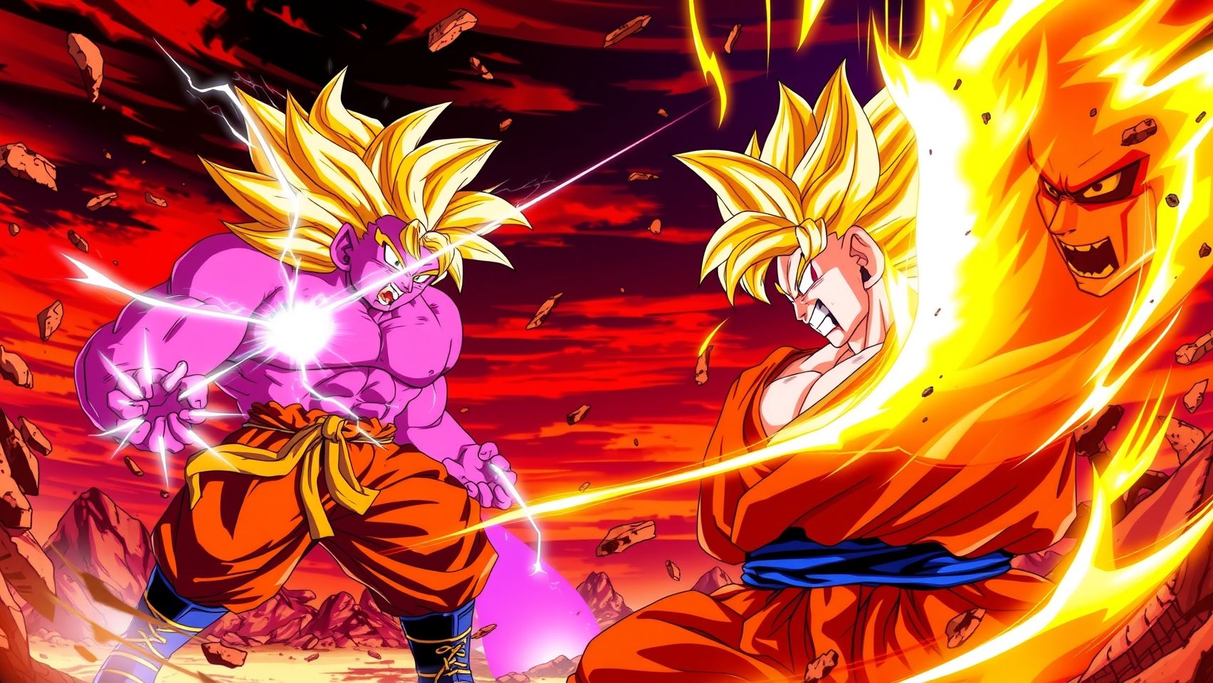 Download Goku Supersayan Fighting Vs Majin Buu