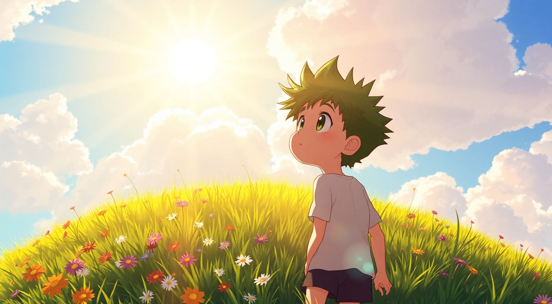 Download Gon From Hunterxhunter Watching The Sunshine