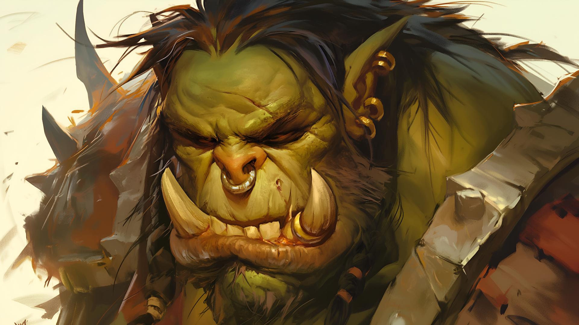 Download Warcraft Orc Warrior Desktop Wallpaper 4k