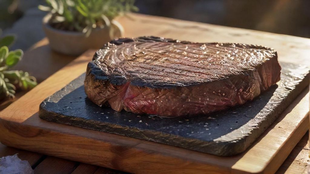 Download Grill Steak On Thick Hot Stone