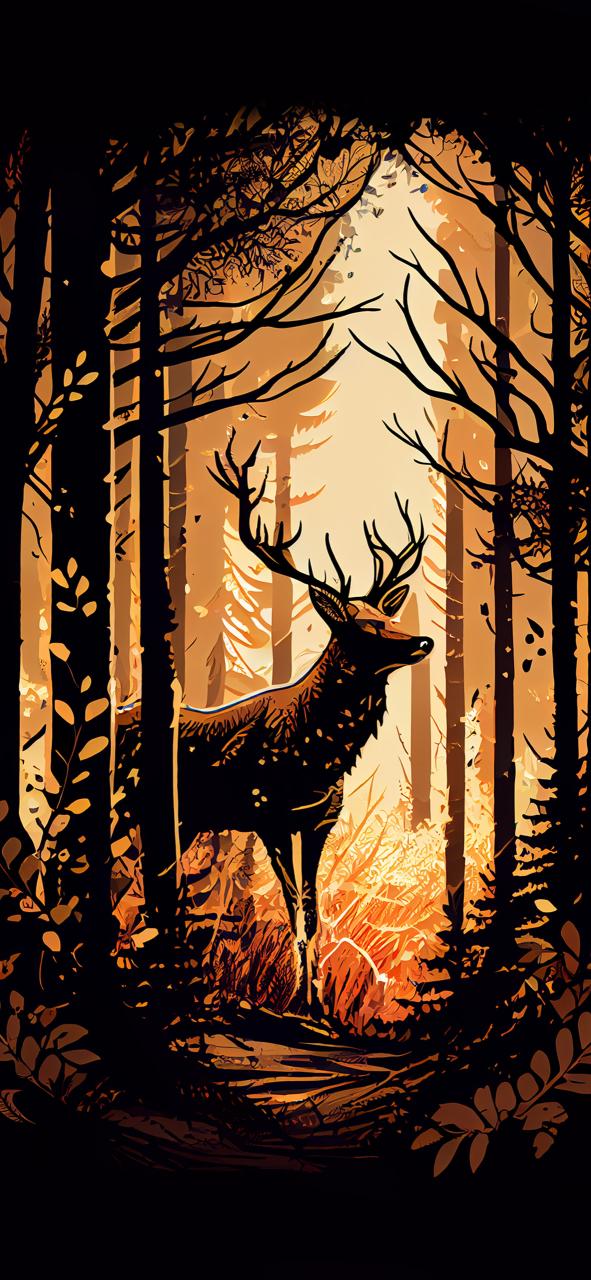 Download Deer In Forest Beige