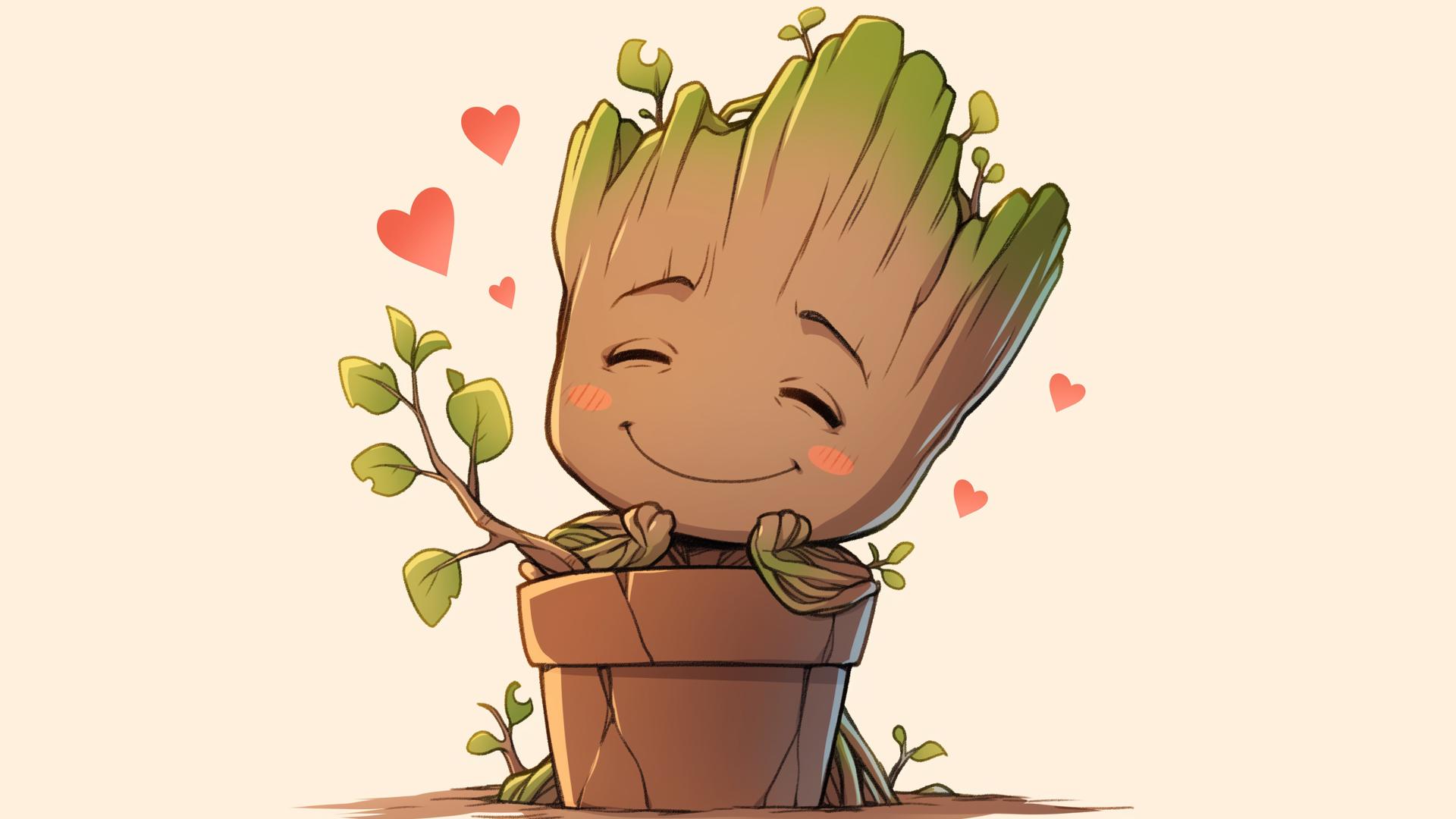 Download Marvel Groot Pot Happy