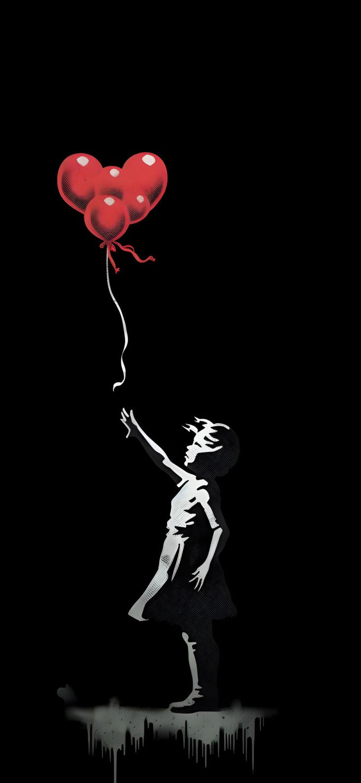 Download Banksy Balloon Girl Black