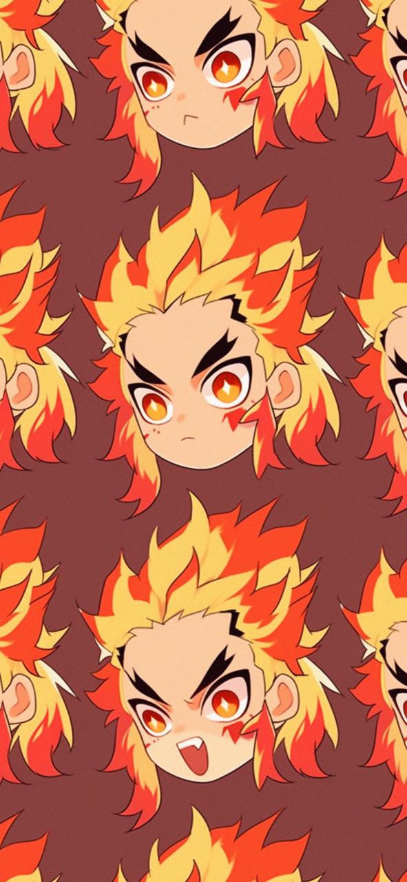 Download Rengoku Head Dark Orange Pattern