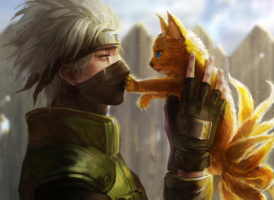 Download Kakashi and nine-tails cat